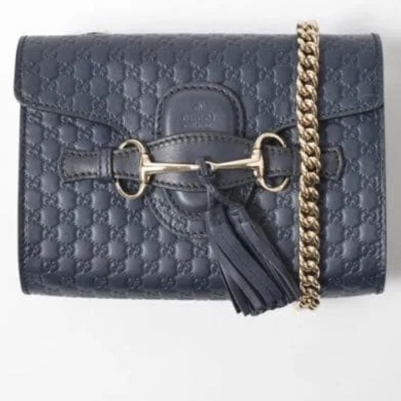 Gucci Light Blue Shoulder Bag with Gold Chain - Picture 6 of 7
